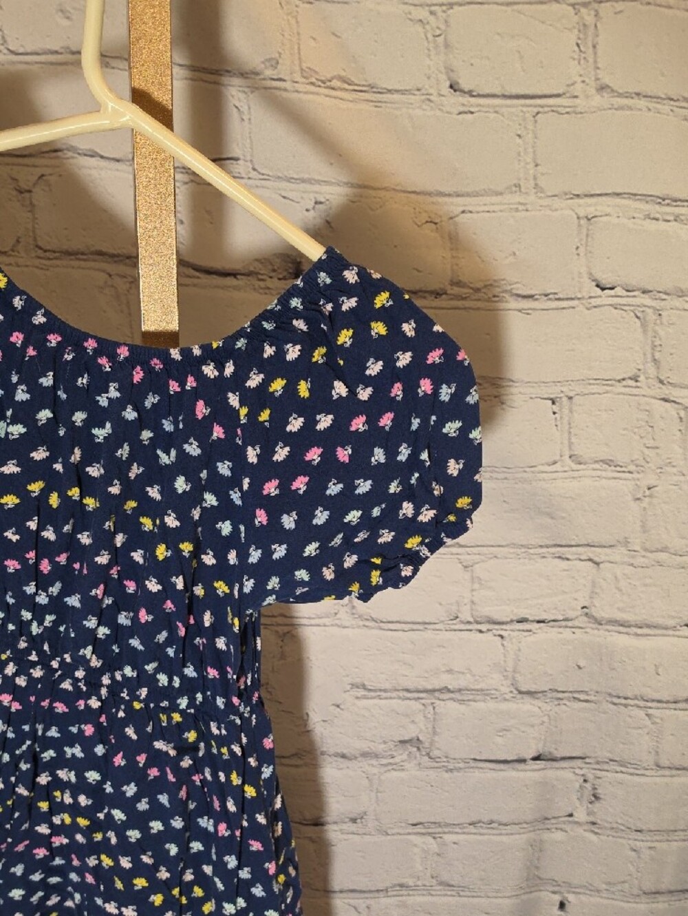 Epic Threads Navy Floral Smocked-Waist Casual Dress - Picture 4 of 5